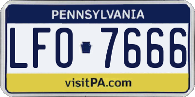 PA license plate LFO7666
