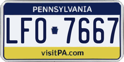PA license plate LFO7667