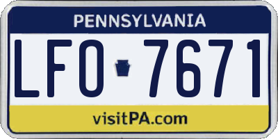 PA license plate LFO7671