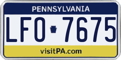 PA license plate LFO7675