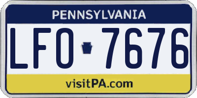 PA license plate LFO7676
