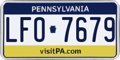 PA license plate LFO7679