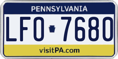 PA license plate LFO7680