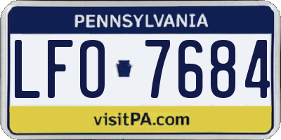 PA license plate LFO7684
