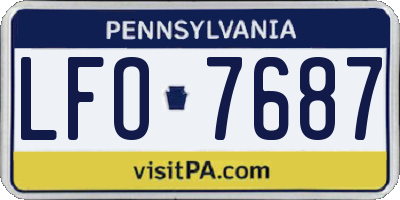 PA license plate LFO7687