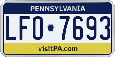 PA license plate LFO7693