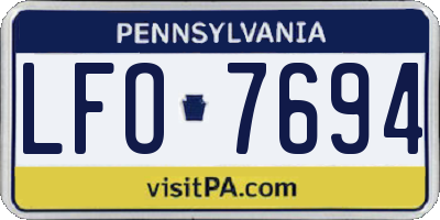 PA license plate LFO7694
