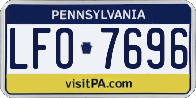 PA license plate LFO7696