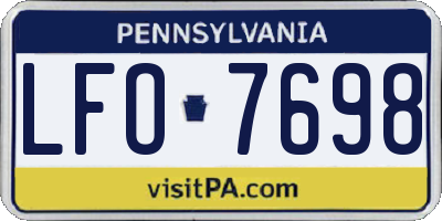 PA license plate LFO7698