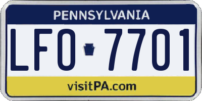 PA license plate LFO7701