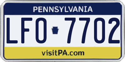 PA license plate LFO7702