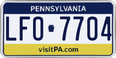 PA license plate LFO7704