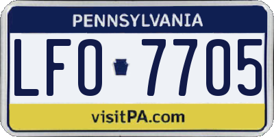 PA license plate LFO7705