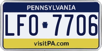 PA license plate LFO7706