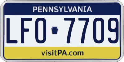 PA license plate LFO7709