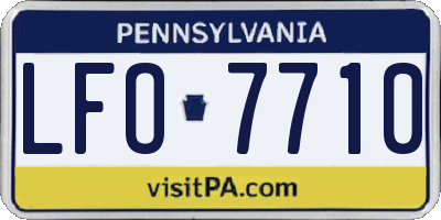 PA license plate LFO7710