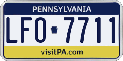 PA license plate LFO7711