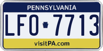 PA license plate LFO7713