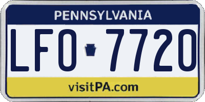 PA license plate LFO7720