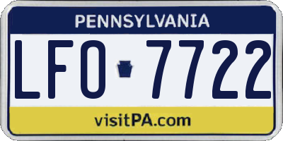 PA license plate LFO7722
