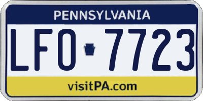 PA license plate LFO7723