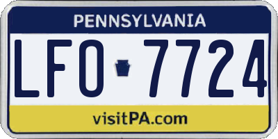 PA license plate LFO7724