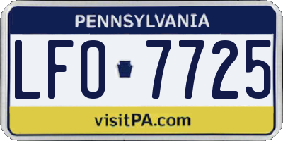 PA license plate LFO7725
