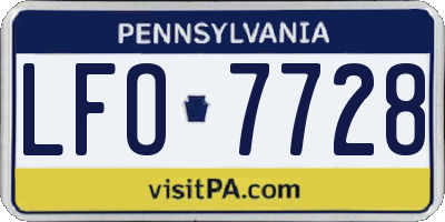 PA license plate LFO7728