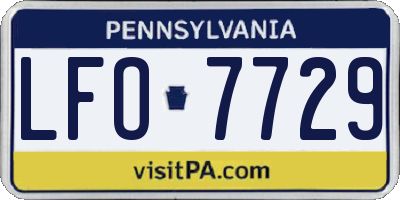 PA license plate LFO7729