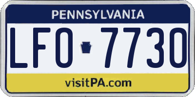 PA license plate LFO7730