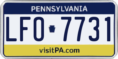 PA license plate LFO7731