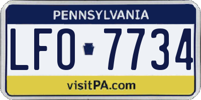 PA license plate LFO7734