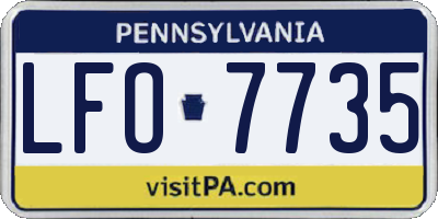 PA license plate LFO7735