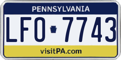 PA license plate LFO7743