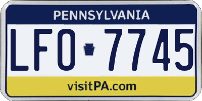 PA license plate LFO7745