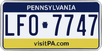 PA license plate LFO7747