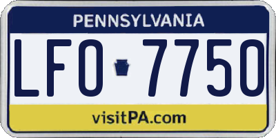 PA license plate LFO7750