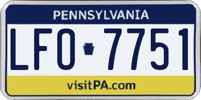 PA license plate LFO7751