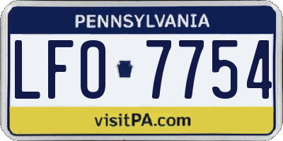 PA license plate LFO7754