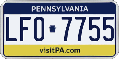 PA license plate LFO7755