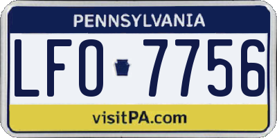 PA license plate LFO7756