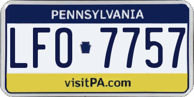 PA license plate LFO7757