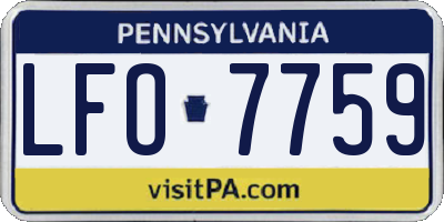 PA license plate LFO7759