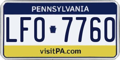 PA license plate LFO7760