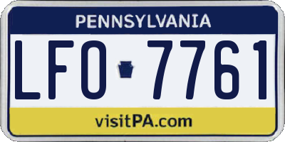 PA license plate LFO7761