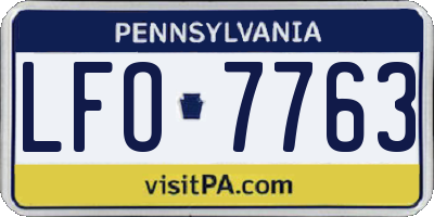 PA license plate LFO7763