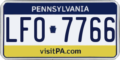 PA license plate LFO7766