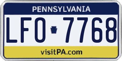 PA license plate LFO7768