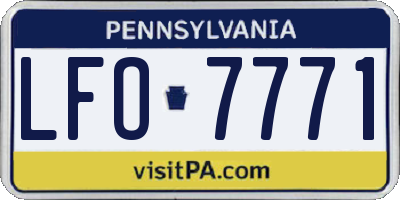 PA license plate LFO7771