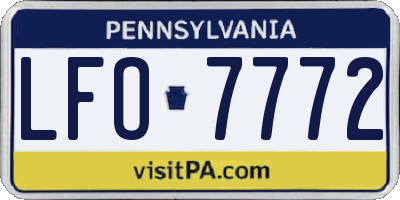 PA license plate LFO7772